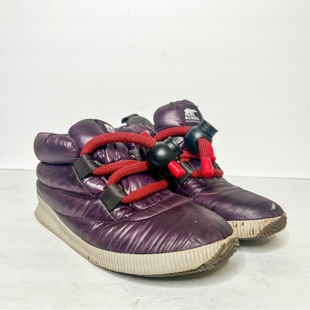 Sorel Out N About Puffy Lace Boots Insulated Women’s Boots Purple Size 9 Women’s
